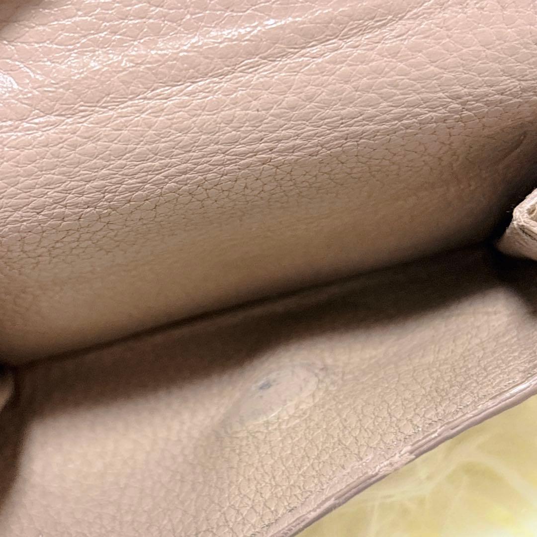 プラダ 三つ折り財布 レター型 シボ革 ロゴ金具 ミニ コンパクト