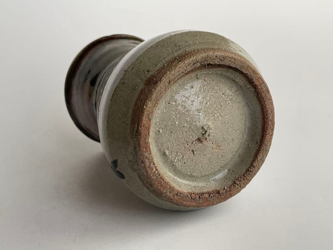 陶芸家　濱田庄司　浜田庄司　？　鉄絵花入　花生　花瓶　箱なし　民藝　益子