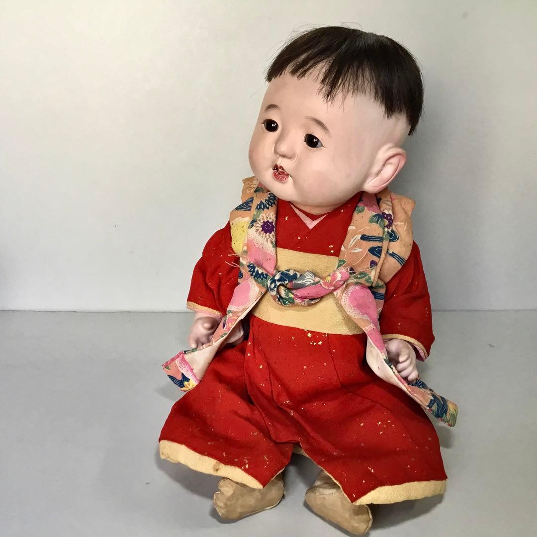 古い人形◆お座り人形◆紙箱入り 抱き人形 昭和レトロ 日本人形