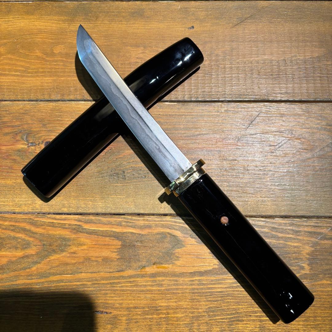 日本刀残欠クラフトナイフNo.76 政常 切先 黒鞘