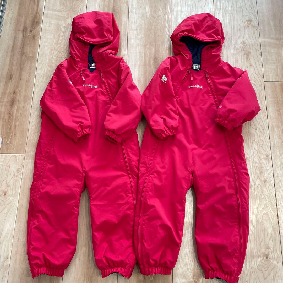 mont-bell ピンク　スキーウェア 90 双子