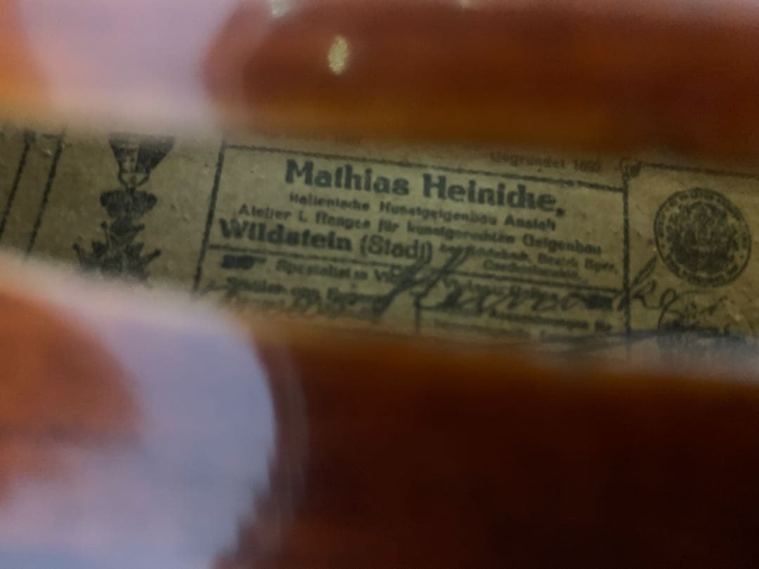 古い　チェコ製　4/4 バイオリン　Mathias Heinicke