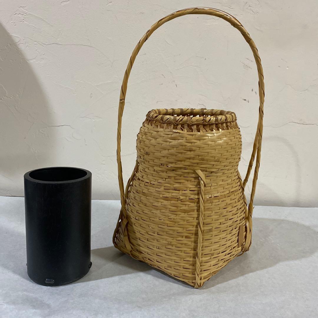 茶道具　竹籠　方円籠　即中斎好み