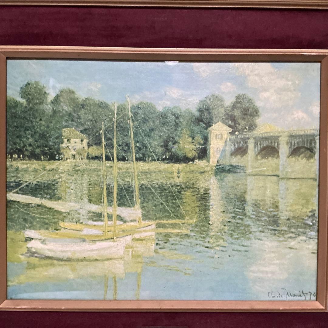 作者　Claude Monet （クラウド　モネ）　油彩画　ボート 1874年