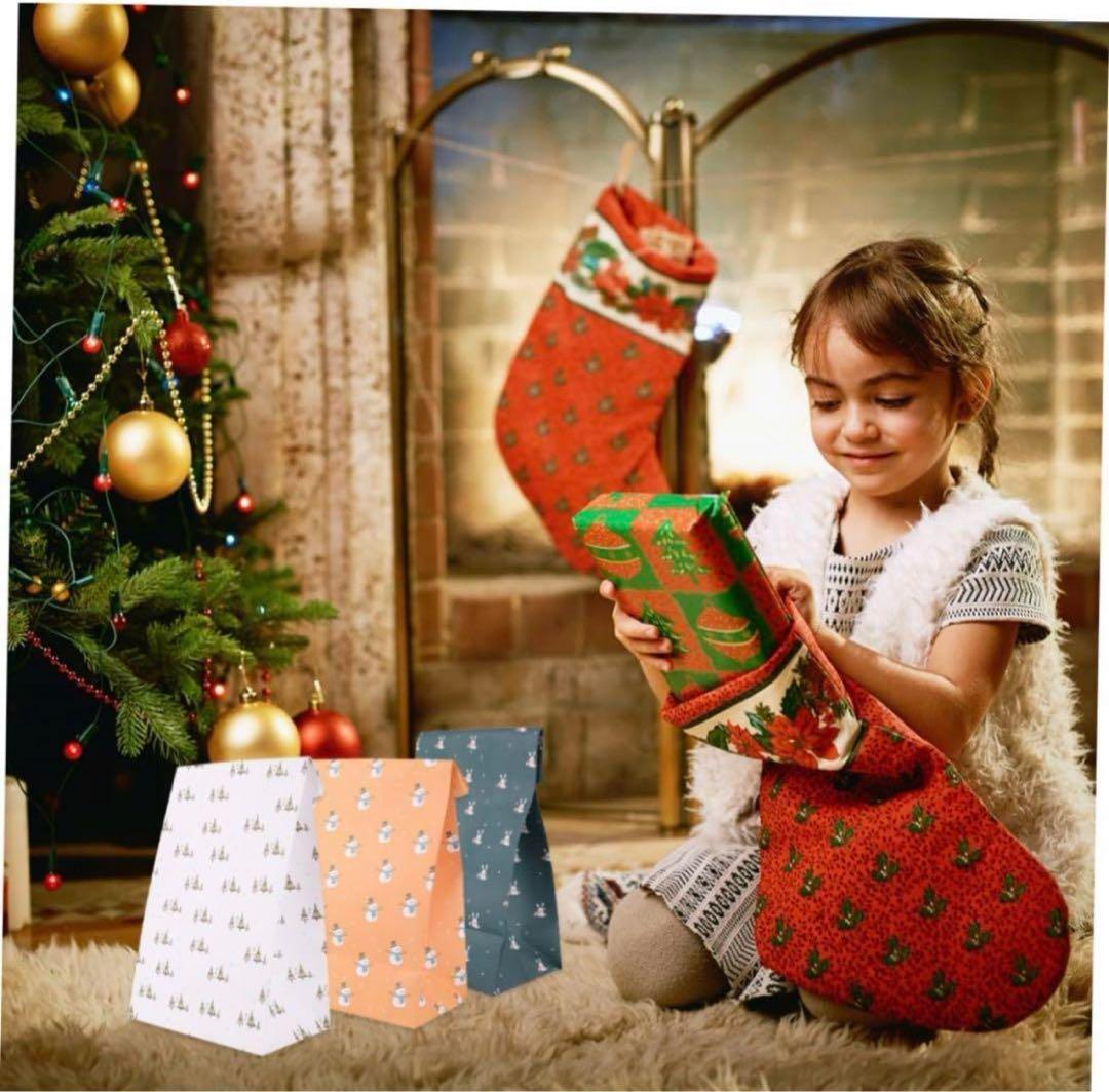 包装 クラフト紙 お楽しみ会 プレゼント交換 お菓子クリスマス サンタ