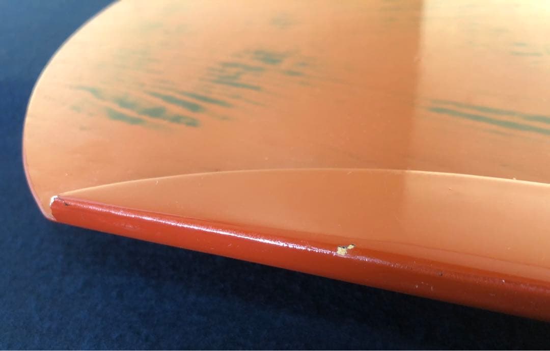 割引❗️《R》根来塗 半月盆5客 膳 木製漆器 懐石 元箱　250820G1