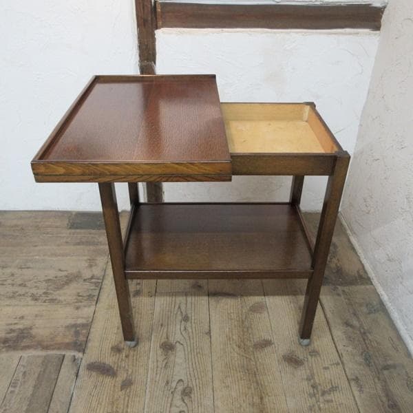 イギリス製 アンティーク 家具 カードテーブル キッチンワゴン 英国 6036e