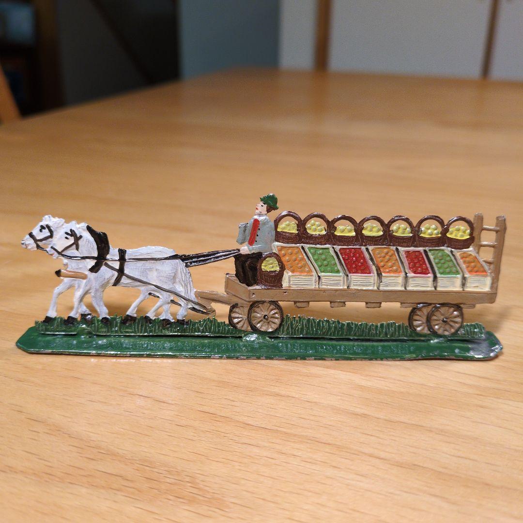 エルツ　バベットシュバイツァー社　錫の置物人形（果物屋馬車）