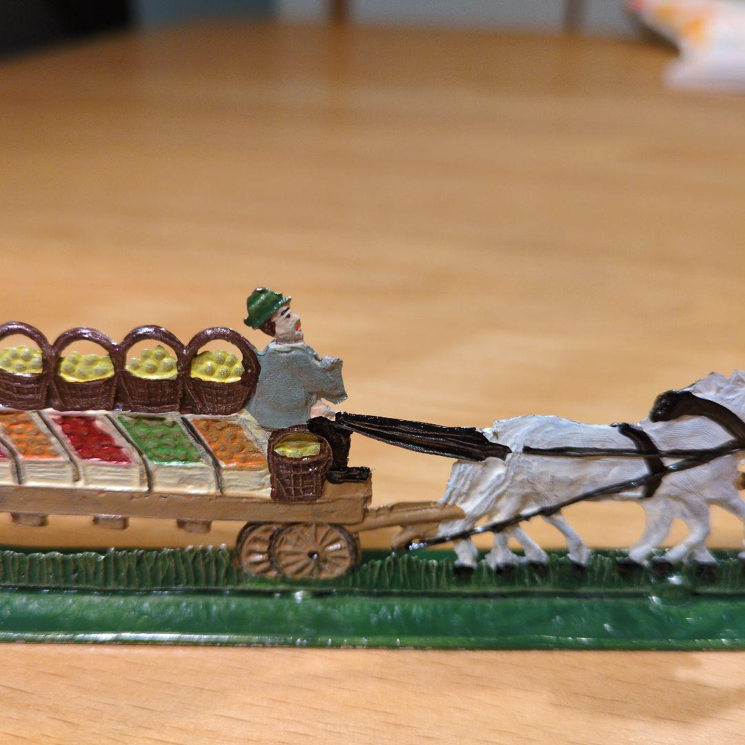 エルツ　バベットシュバイツァー社　錫の置物人形（果物屋馬車）