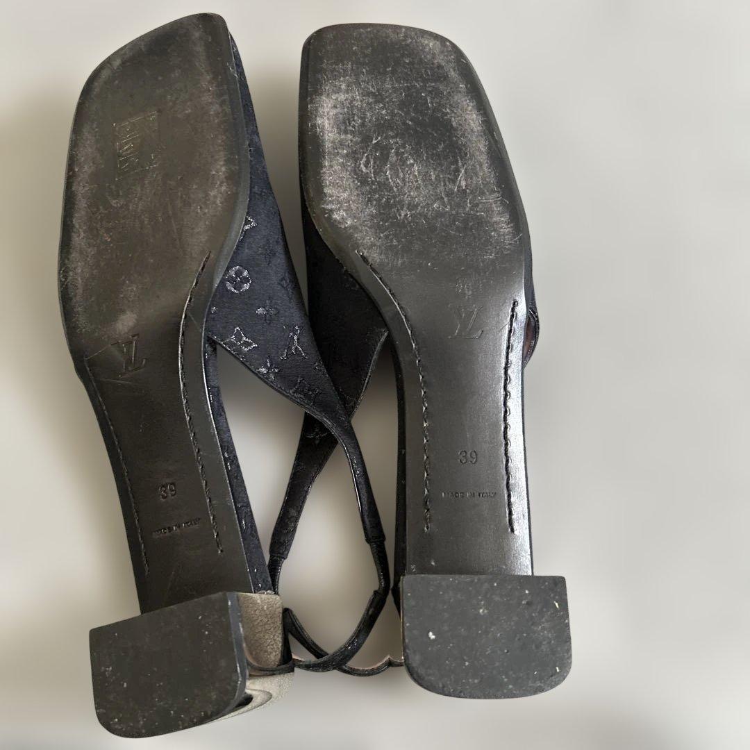 Louis Vuitton ブラック スリングバックサンダル ミュール