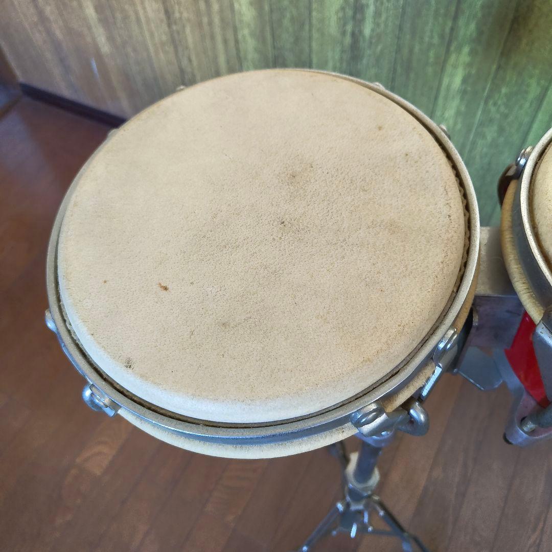 Pearl ボンゴ 赤 スタンド付き