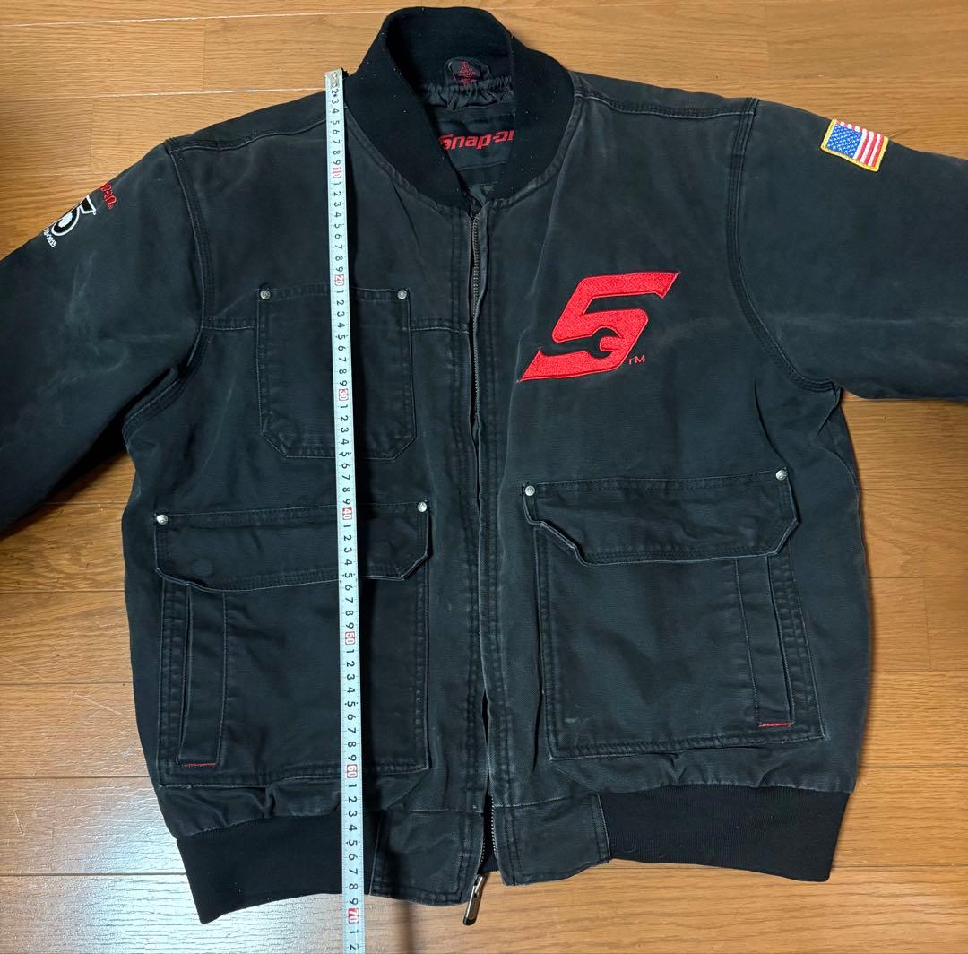 スナップオン ダックジャケット L 黒 ブラック 刺繍ロゴ