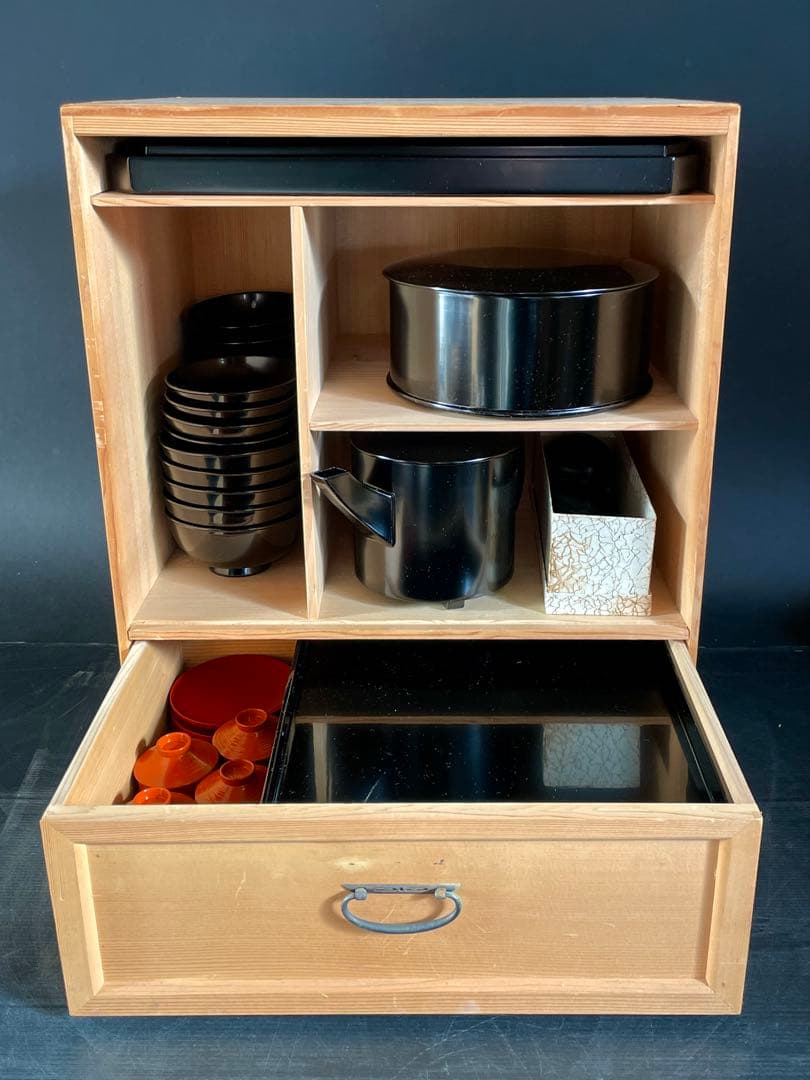 【未使用 美品】「母」 輪島塗 静峰 懐石道具 一揃い 懐石家具 茶道具(あ⑦)