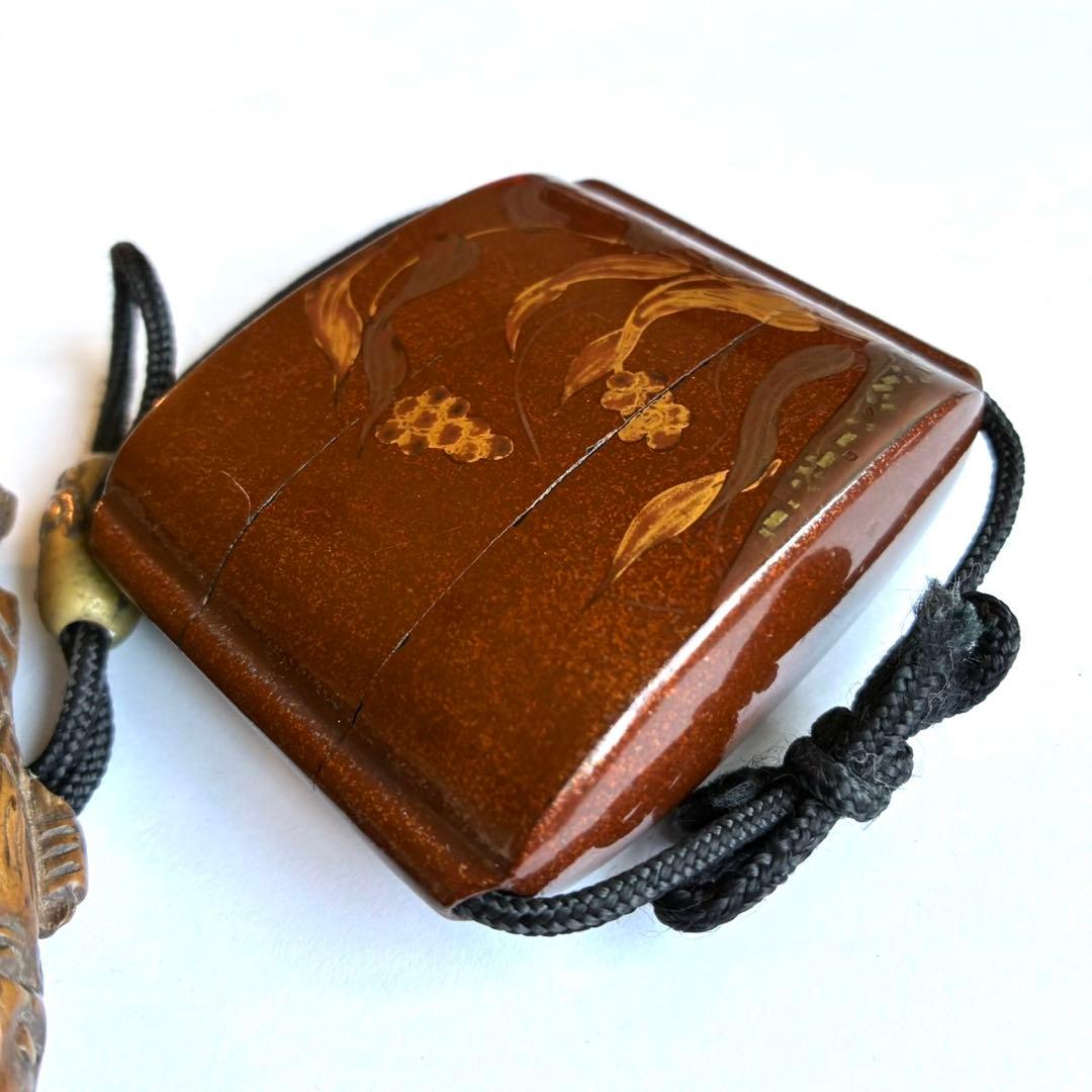 時代鶉蒔絵印籠