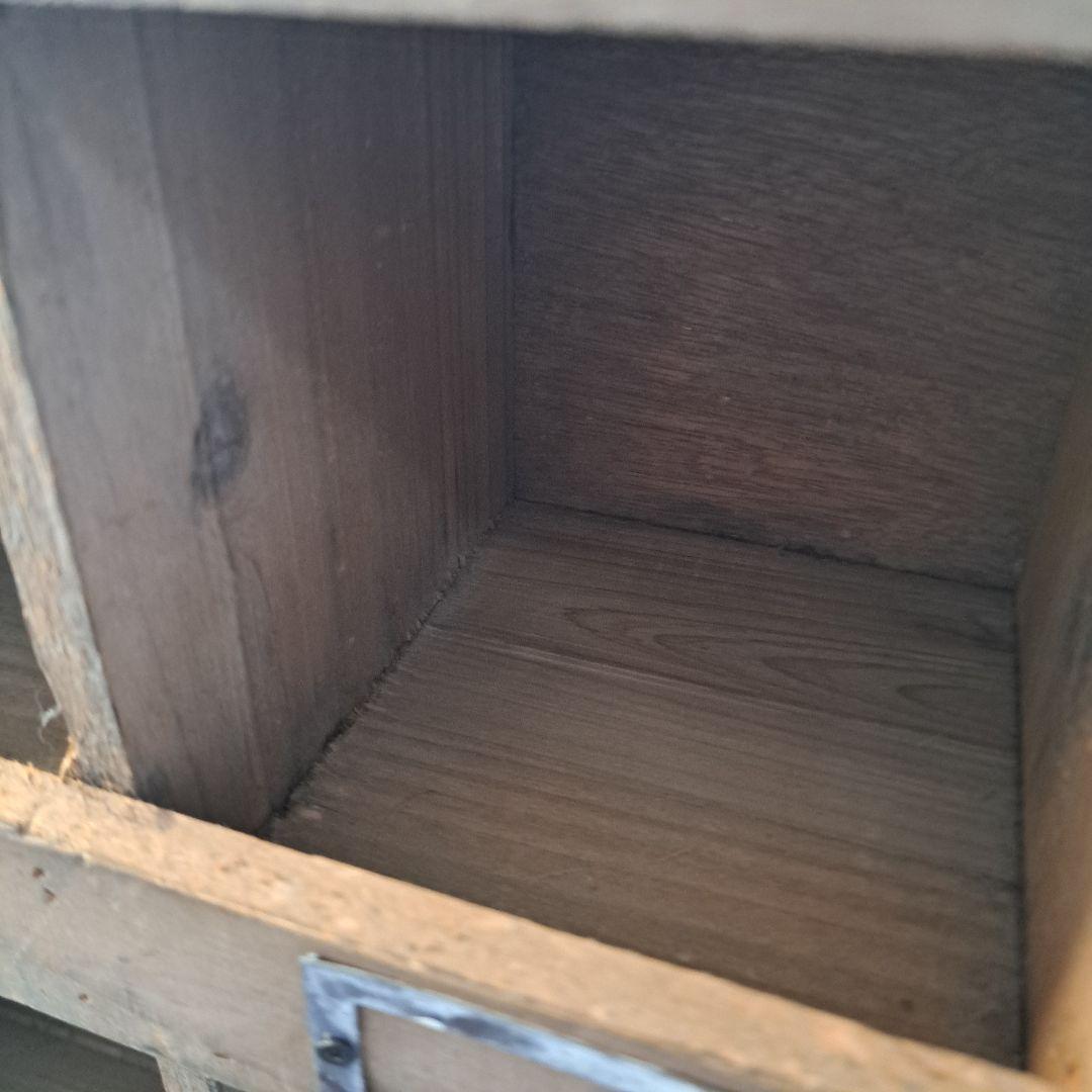 壁掛け可　アンティーク　木製収納ボックス 3段10個引き出し　古材