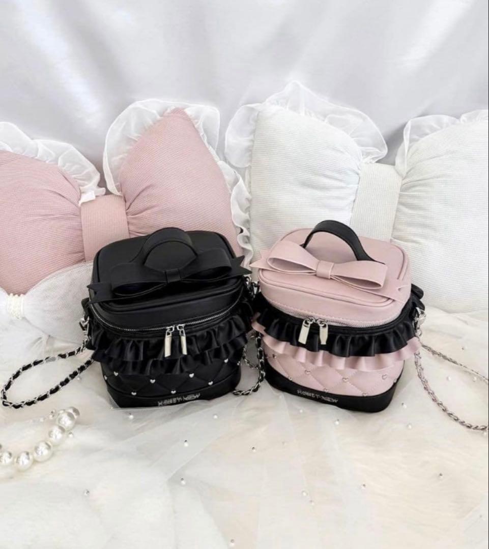 ハニーミュウ ビッグリボンバニティショルダー 黒