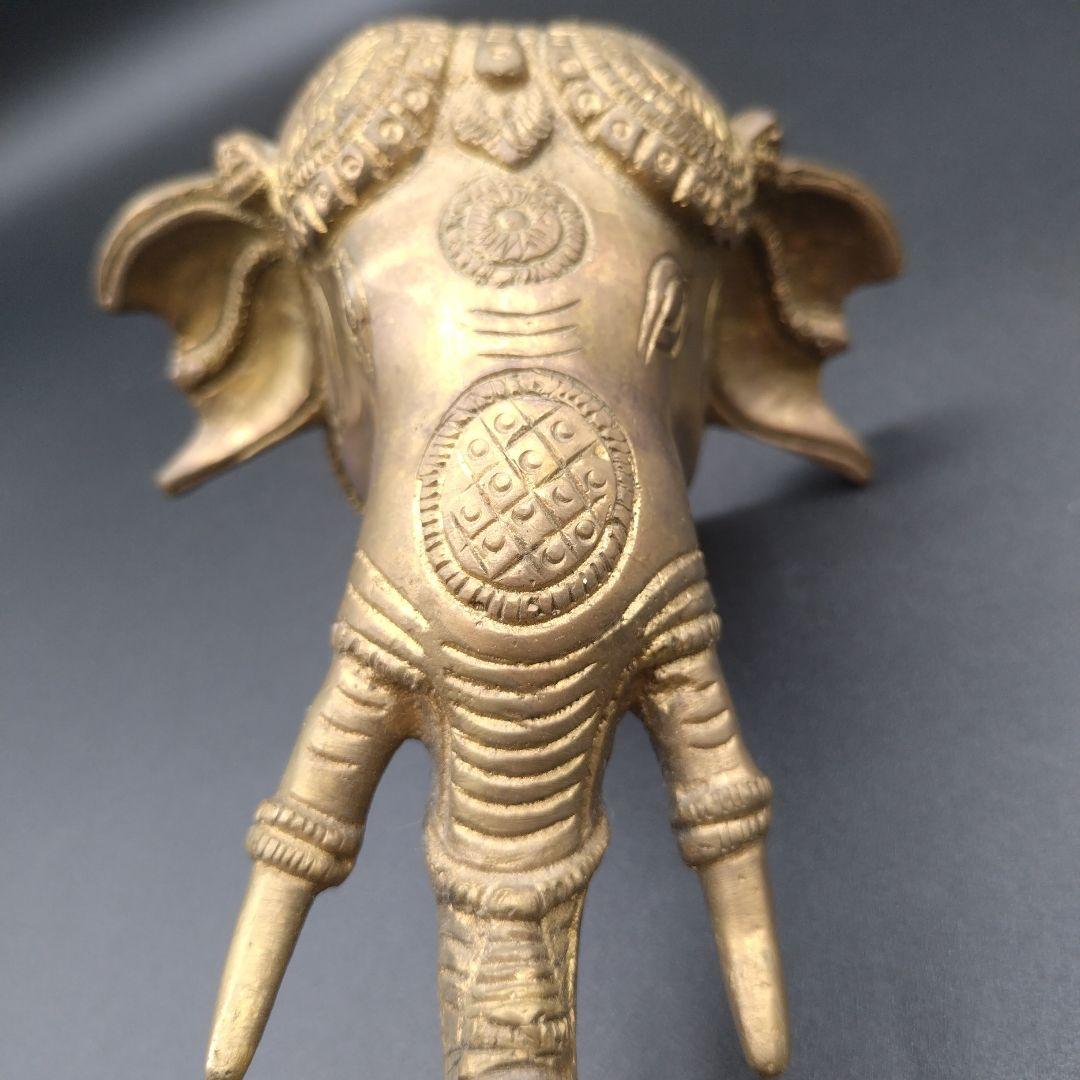 像の頭　ドアベル　デザイナー 真鍮 　壁掛け ベル付き　アンティーク