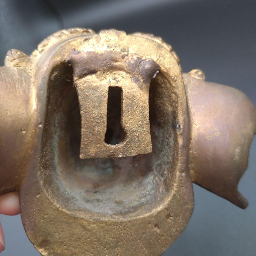 像の頭　ドアベル　デザイナー 真鍮 　壁掛け ベル付き　アンティーク