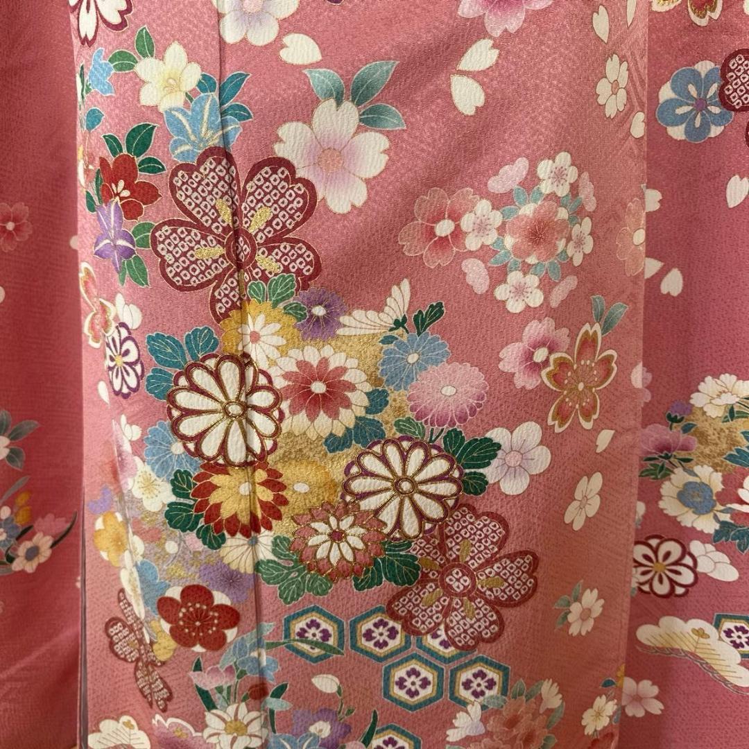 愛されピンク 華やか花模様♡振袖フルセット　成人式前撮りに