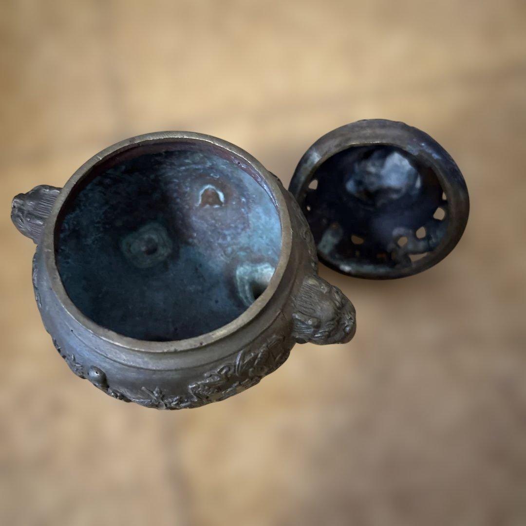 【香炉】アンティーク布袋様大明宣徳年製銅製　三足 古道具　価格交渉可