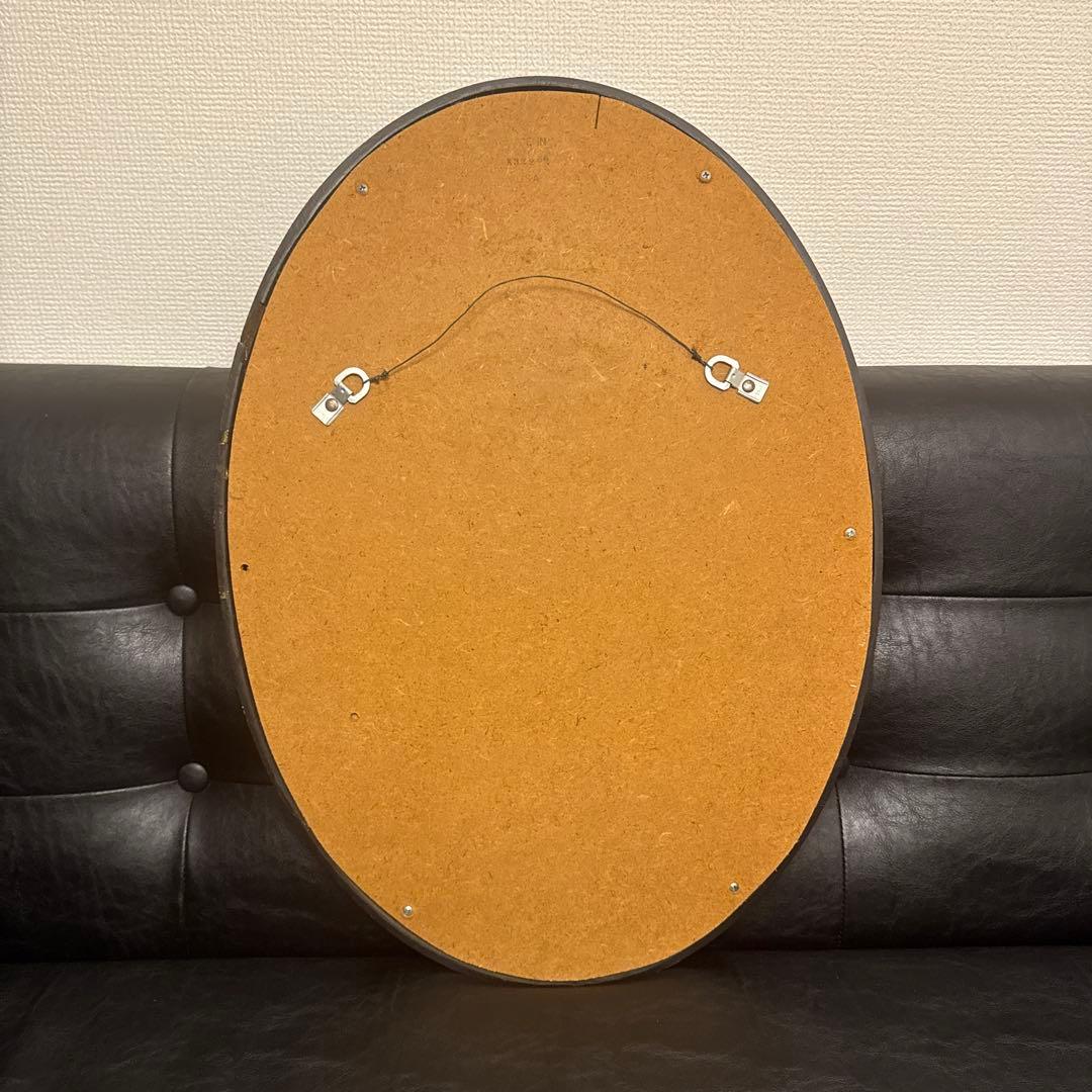 猫 絵画 楕円 フレーム ヴィンテージ