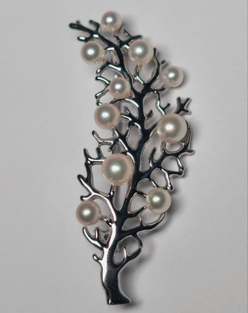 【極美品 最高級】ミキモト ブローチ パール リーフ フォーマル 皇室御用達