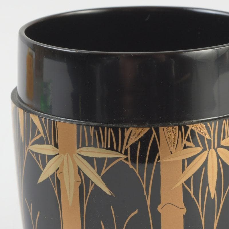 茶道具　山内幸男　号漆峰　竹林蒔絵　細棗　共布共箱　V　9778