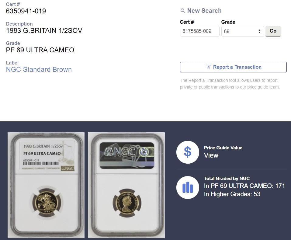 ★★★ムネゴロウ★★★ 1983年イギリス1/2ソブリン プルーフ金貨