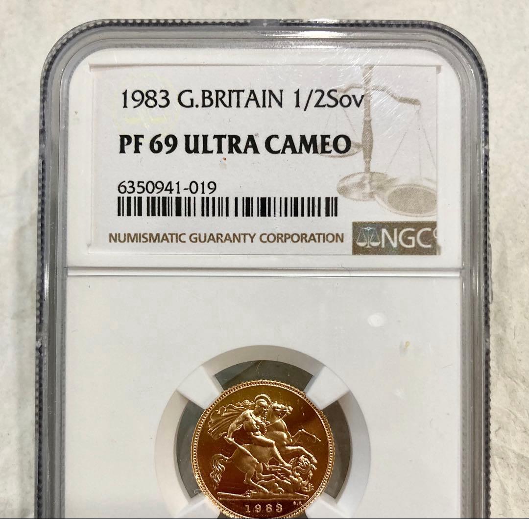 ★★★ムネゴロウ★★★ 1983年イギリス1/2ソブリン プルーフ金貨