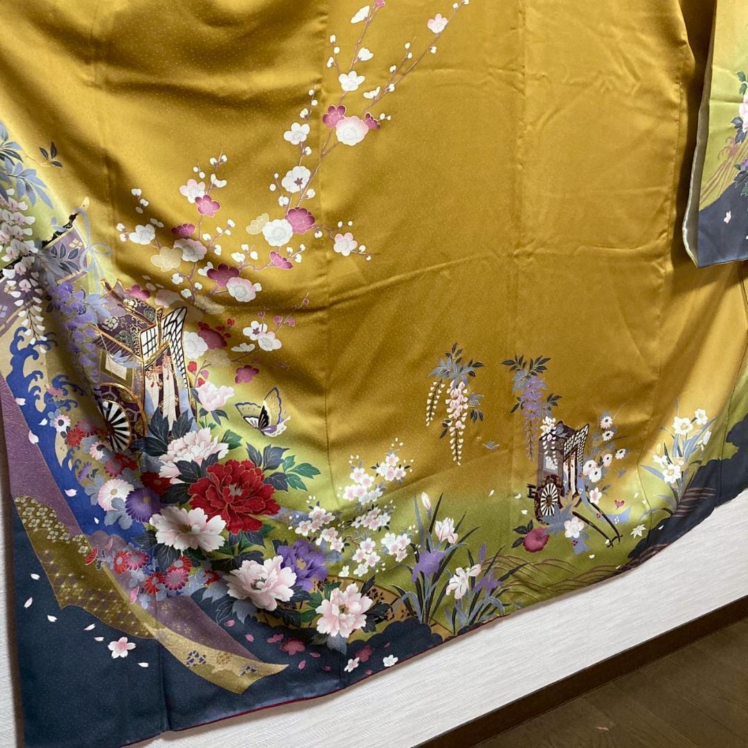 KA1917 振袖 身丈170cm 正絹 着物 成人式 トールサイズ