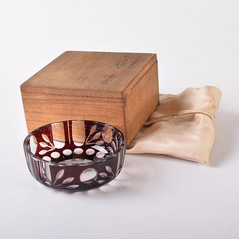 アンティーク　切子ガラス　酒盃　時代盃　V　R8277