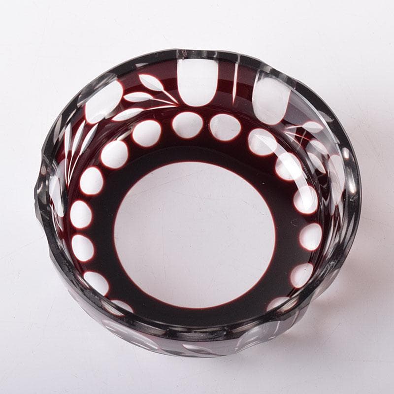 アンティーク　切子ガラス　酒盃　時代盃　V　R8277