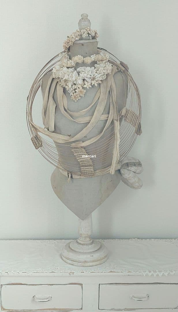 フランス製アンティーク　ホワイト　コルセットトルソー