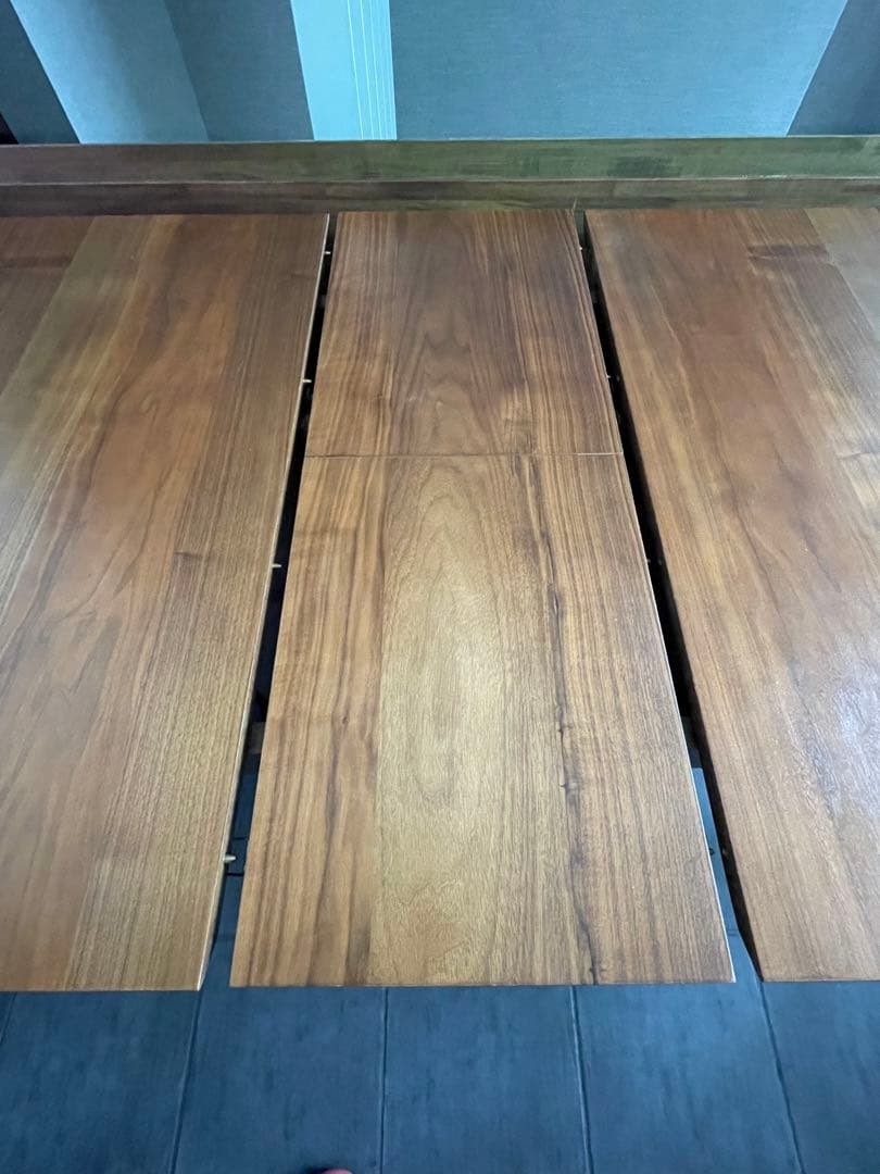 ■ウォールナット/天然木/無垢材 ダイニングテーブル　伸長式■ニトリ/フィルン