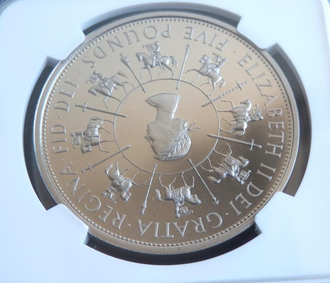 英1993年エリザベス2世戴冠40周年記念5ポンド銀貨　PF69UC