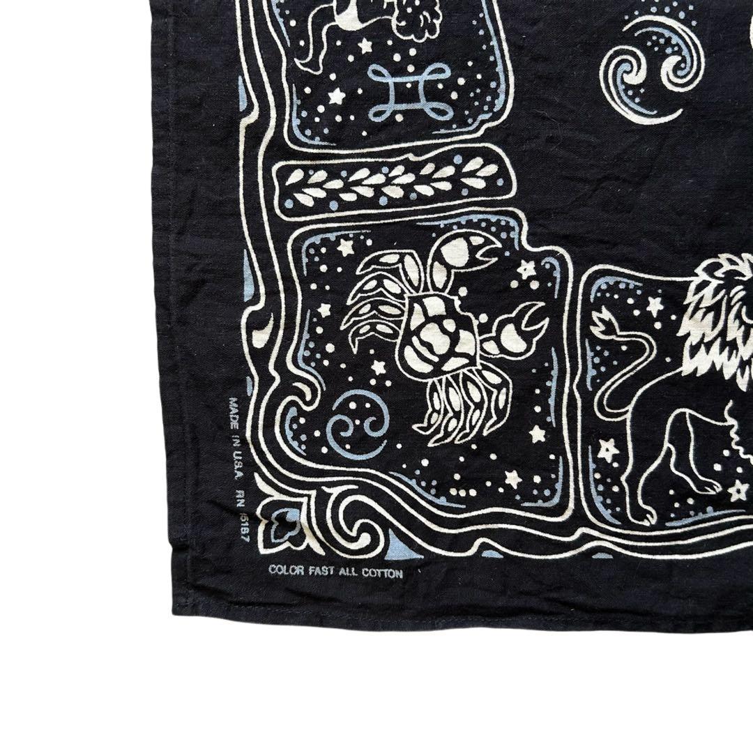 P*g様 海外　アメリカ製　バンダナ　星座　柄　ブラック