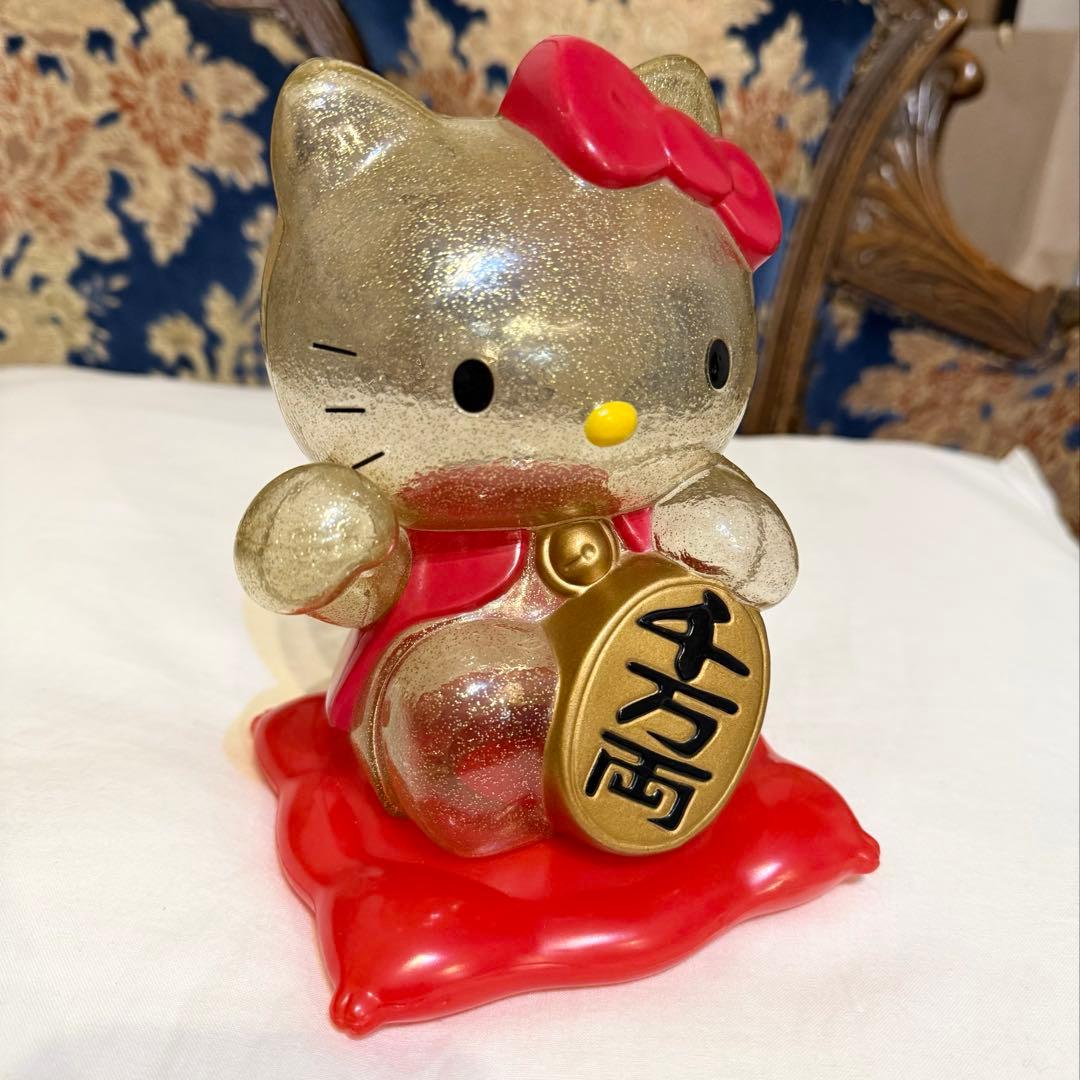 超希少 ハローキティ 招き猫 千万両 貯金箱 レア レトロ スケルトン 人形