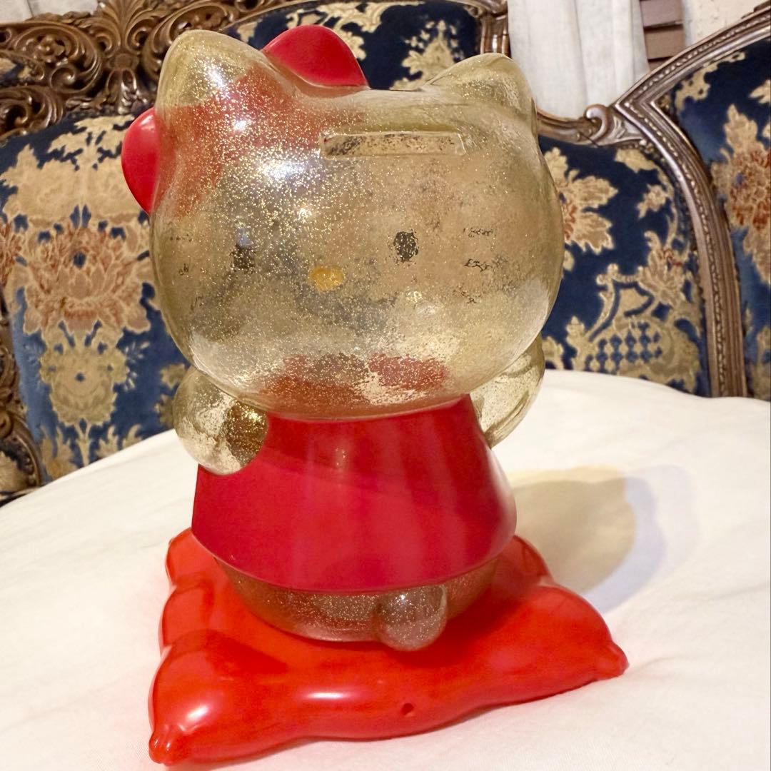 超希少 ハローキティ 招き猫 千万両 貯金箱 レア レトロ スケルトン 人形