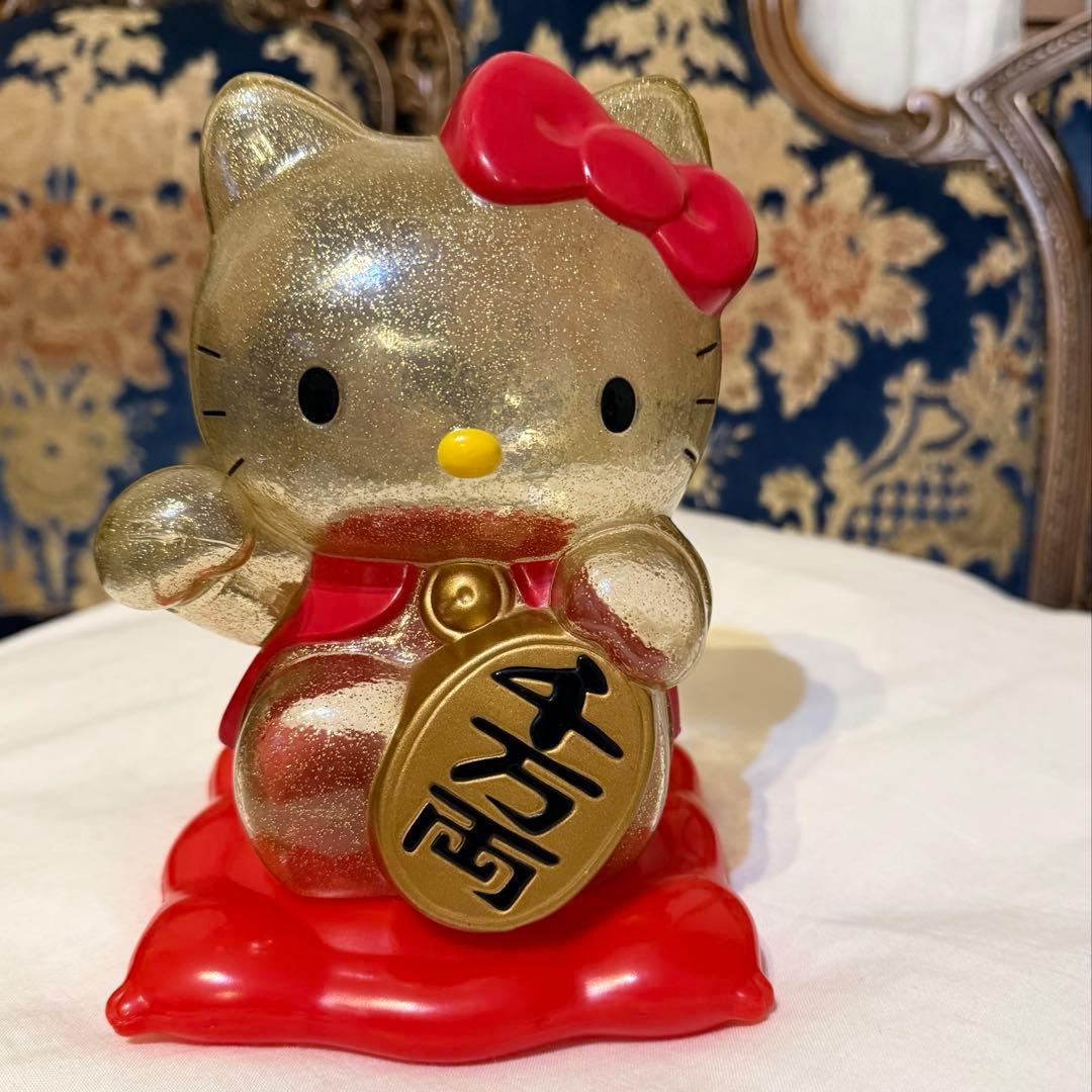 超希少 ハローキティ 招き猫 千万両 貯金箱 レア レトロ スケルトン 人形