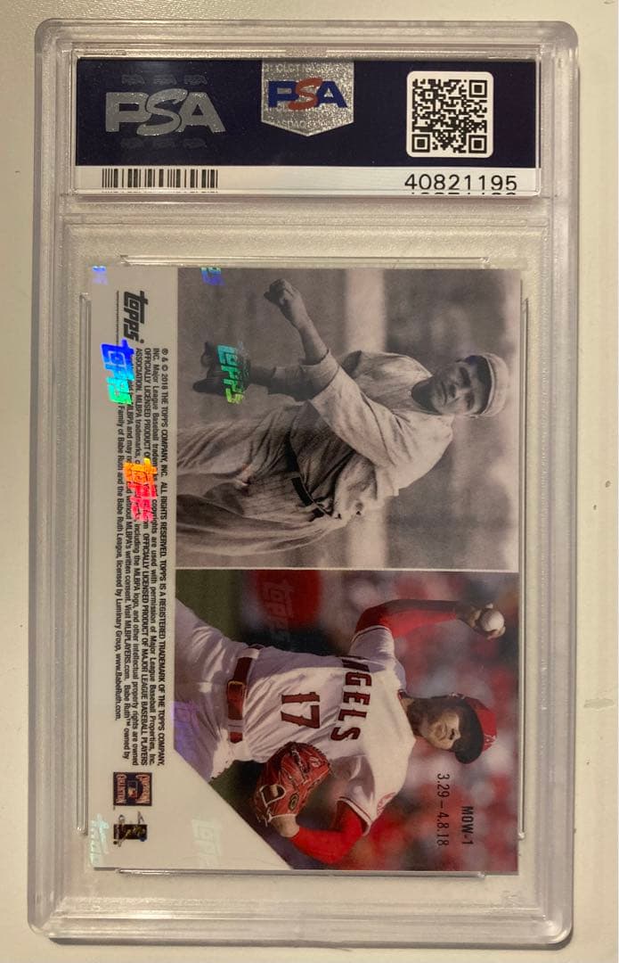 大谷翔平 ベーブルース　MLB　2018　Topps Now PSA10