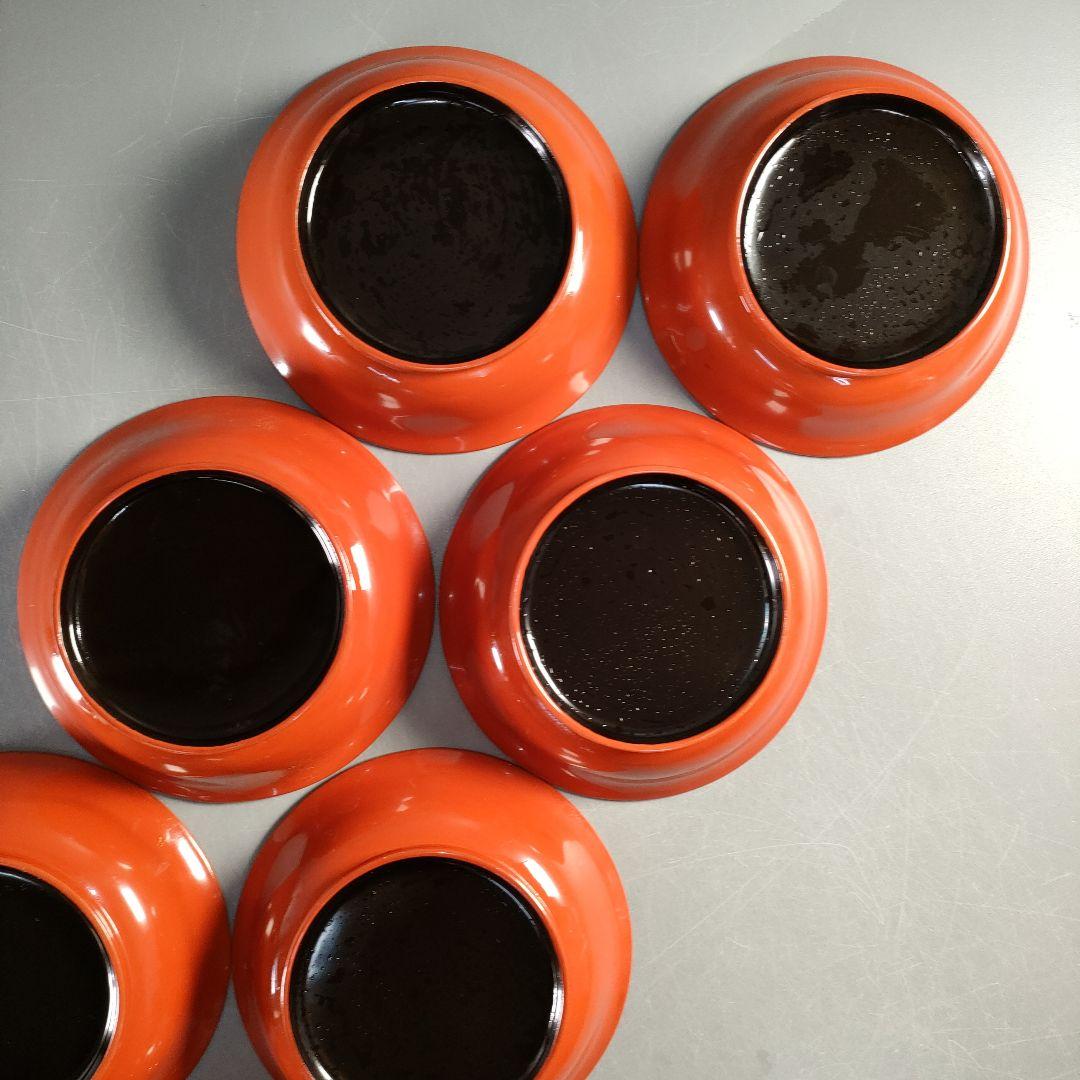 A1375-5/輪島塗/金彩松竹梅堀画輪島朱色木皿20客/向付/懐石道具/銘々皿