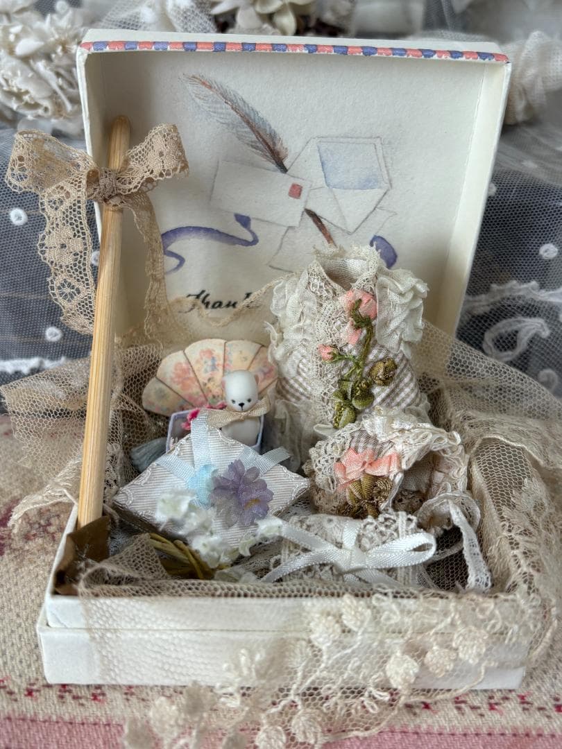 ✨期間限定✨オデット用衣装＆ミニチュア小物セット　ビスクドール　ミニョネット