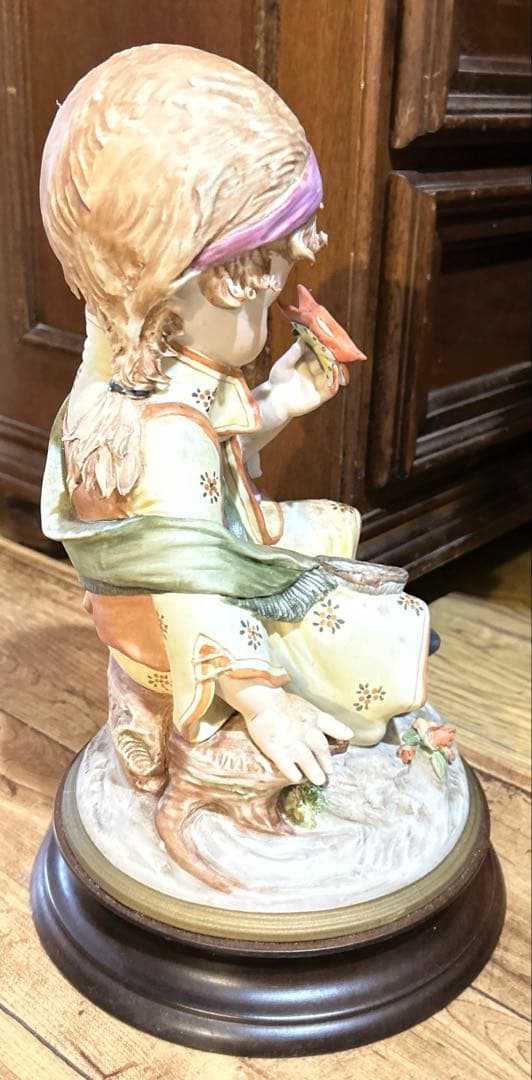 カポディモンテ イタリア製 西洋アンティーク 女のコと蝶 リチャードジノリ