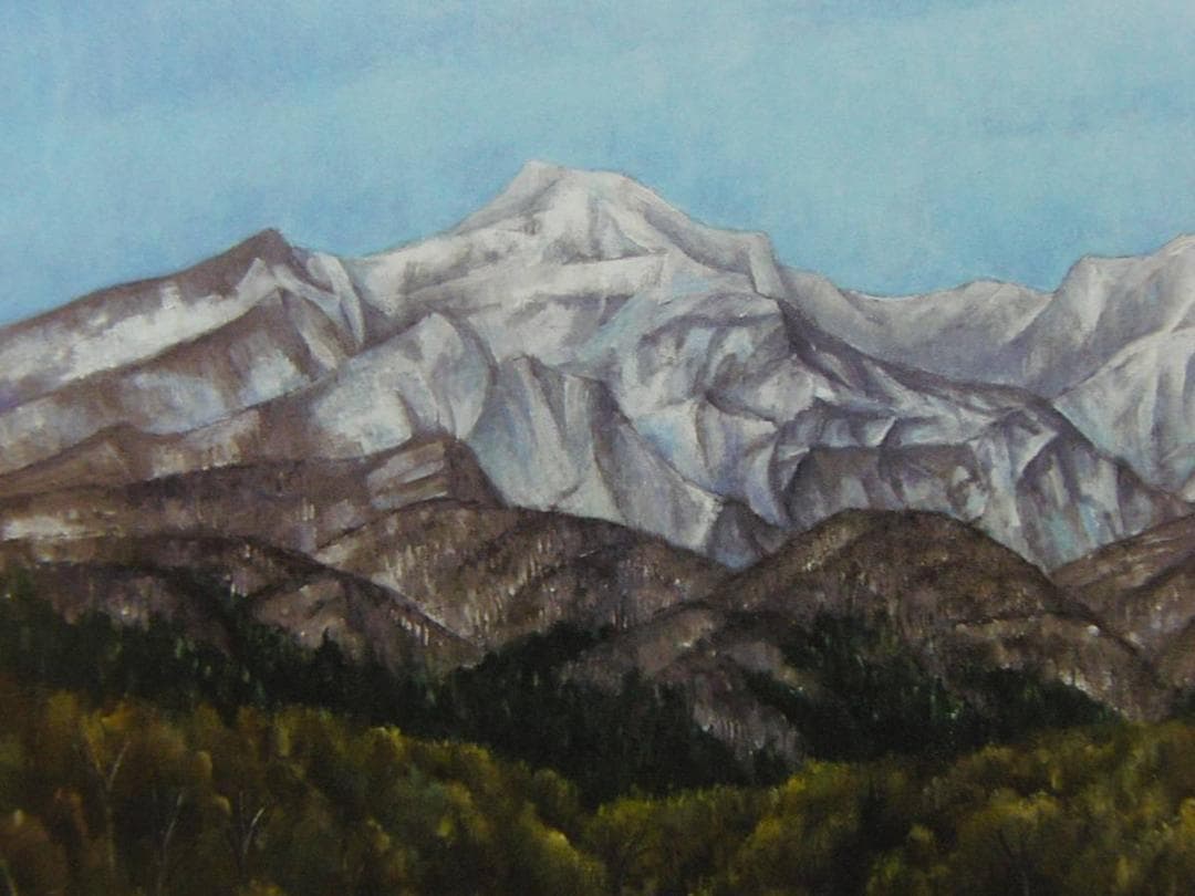 入江観、【双稜冠雪】、希少な画集画、新品高級額・額装付、状態良好