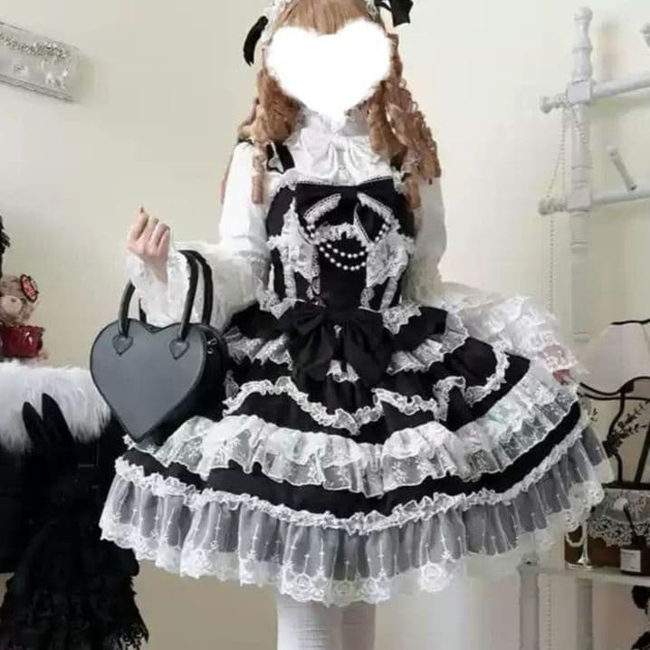 ゴスロリ ロリータドレス フリル レース リボン ⚠ジャンパースカートのみ⚠