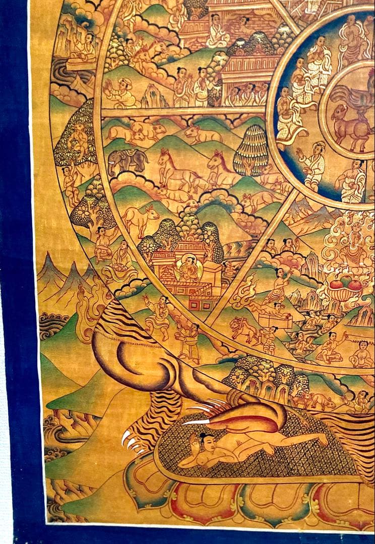 チベット　曼荼羅　マンダラ　カーラチャクラ　仏画　タンカ　掛軸　観音　菩薩　如来