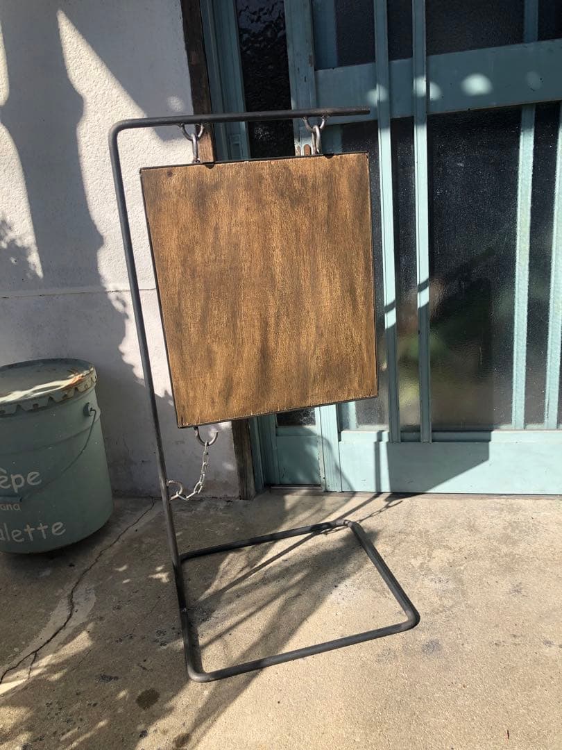 アイアン看板　インダストリアル　店舗用品　黒板看板　木看板　喫茶店