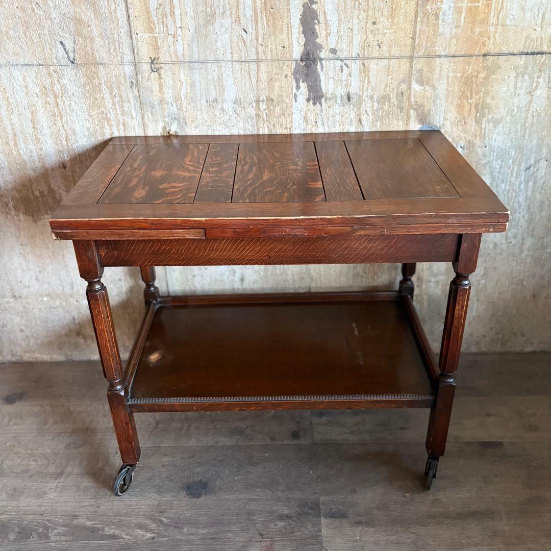 英国アンティーク　ドローリーフ ワゴンテーブル　ヴィンテージ