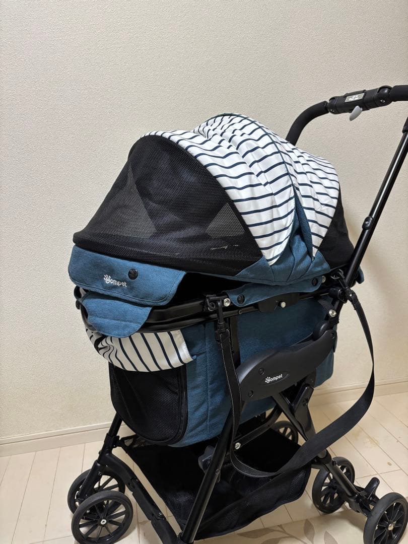 レインカバー付 コムペット ペットカート ミリミリEGロング