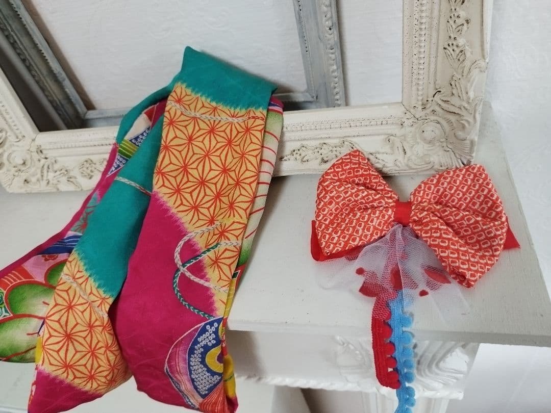 専用です☆アンティーク紫に百花繚乱着物と帯セット☆七五三３歳